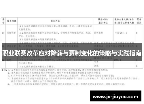 职业联赛改革应对降薪与赛制变化的策略与实践指南 职业联赛改革应对降薪与赛制变化的策略与实践指南